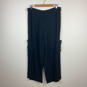 Eileen Fisher Wide Leg Side-Pocket Pant - Black